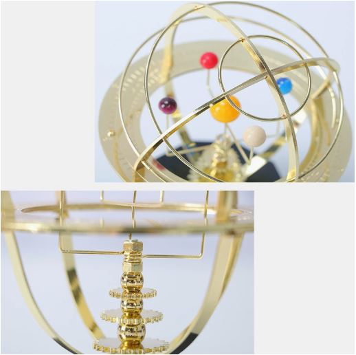 Aurora Brass Orrery Ručně vyrobený model sluneční soustavy s pěti planetami