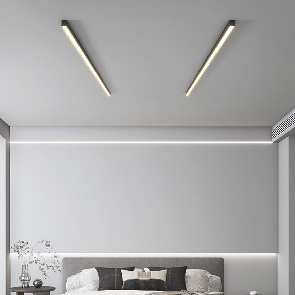 Minimalistisk linjär taklampa LED infälld montering