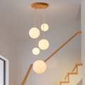 Solara Spherical Staircase Chandelier for High Ceilings