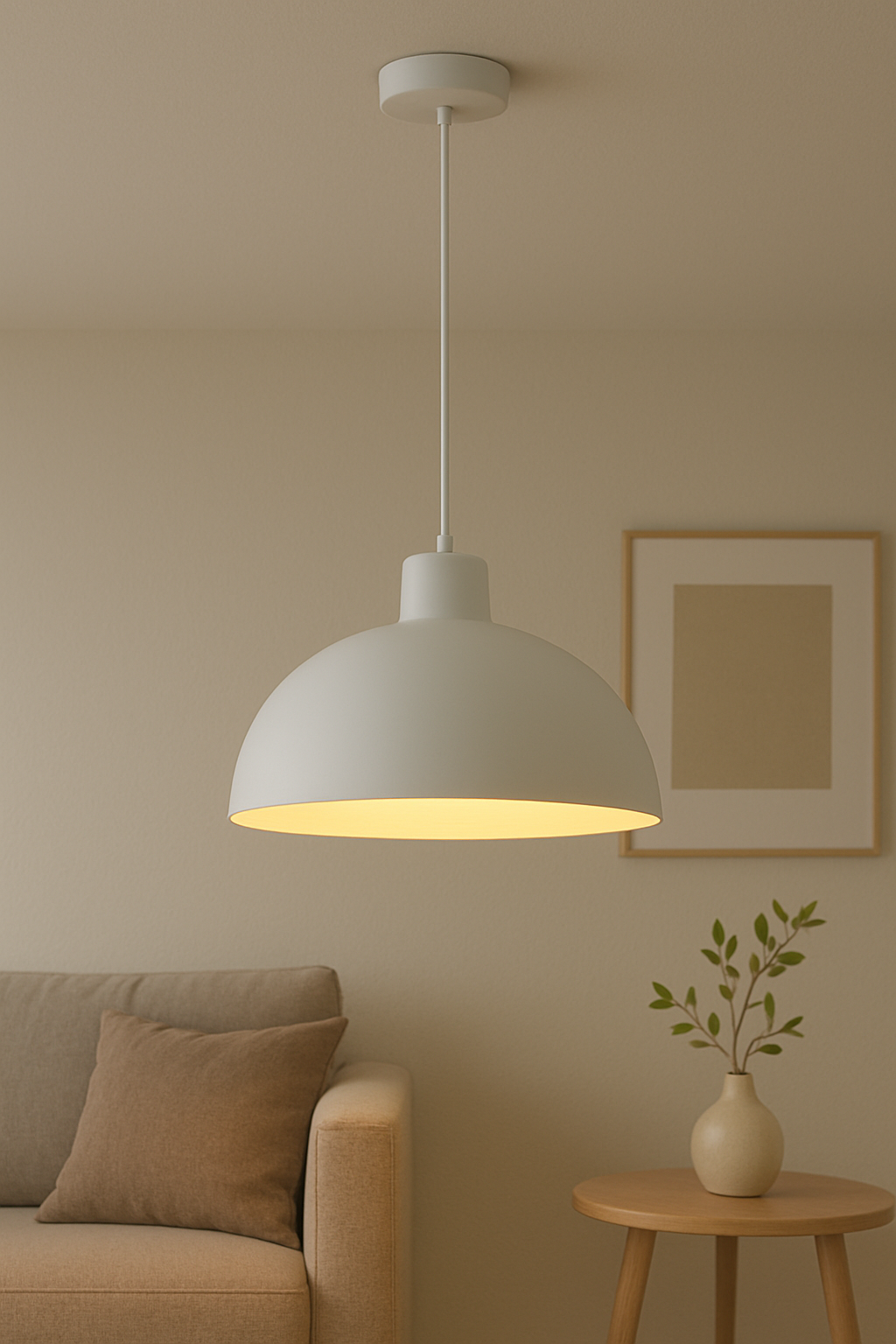 NovaLume Minimalist Dome Pendant Lamp 12 Inch Shade