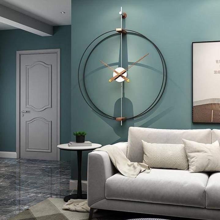 Modern Wall Clock With Large Minimalist Design And Bronze Hands