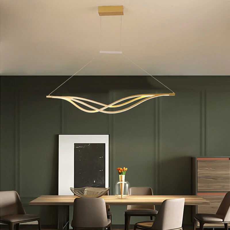 Elegant Curved LED Pendant Light for Modern Interiors