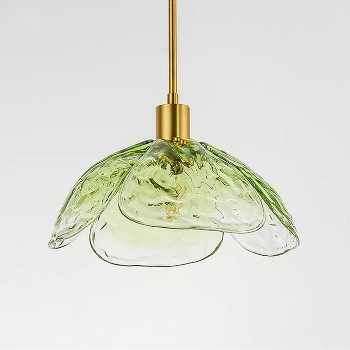 PetalGlow Glass Pendant Light For Nightstand With Soft Ambient Glow