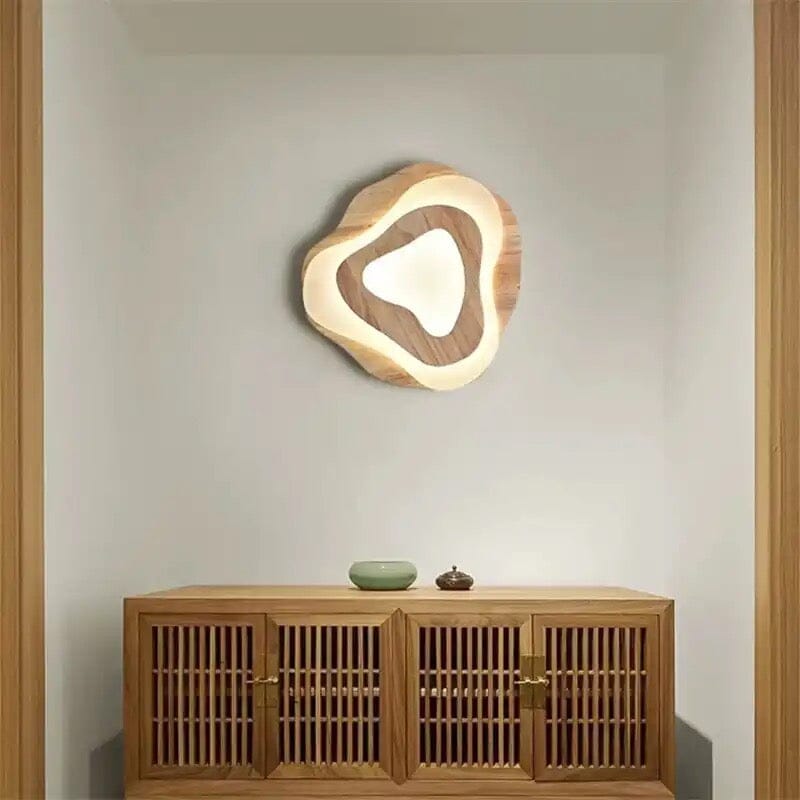 Aureon Bloom Wood & Metal Chandelier, Two-Layer Design