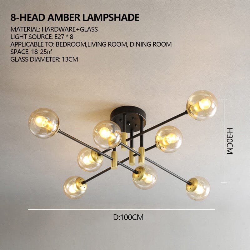 Lyra 8-Light Nordic Chandelier Handcrafted Modern Ceiling Fixture