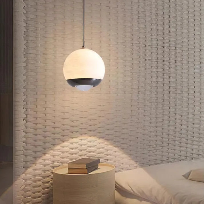 Lampada a sospensione da soffitto in marmo elegante Sylvara in stile scandinavo
