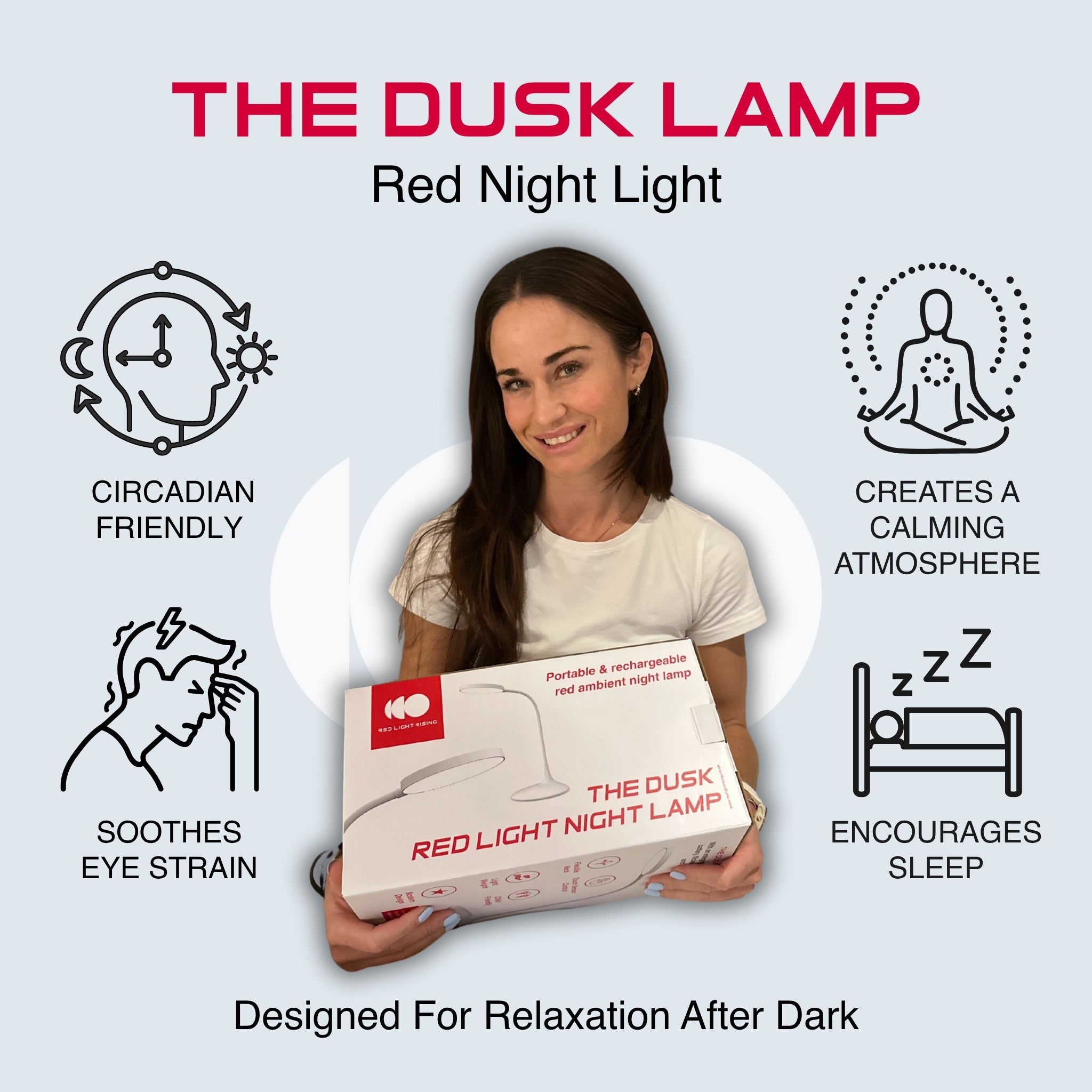 Velvet Dusk Lampe Rødt Lys Natlampe til Hyggelige Aftener