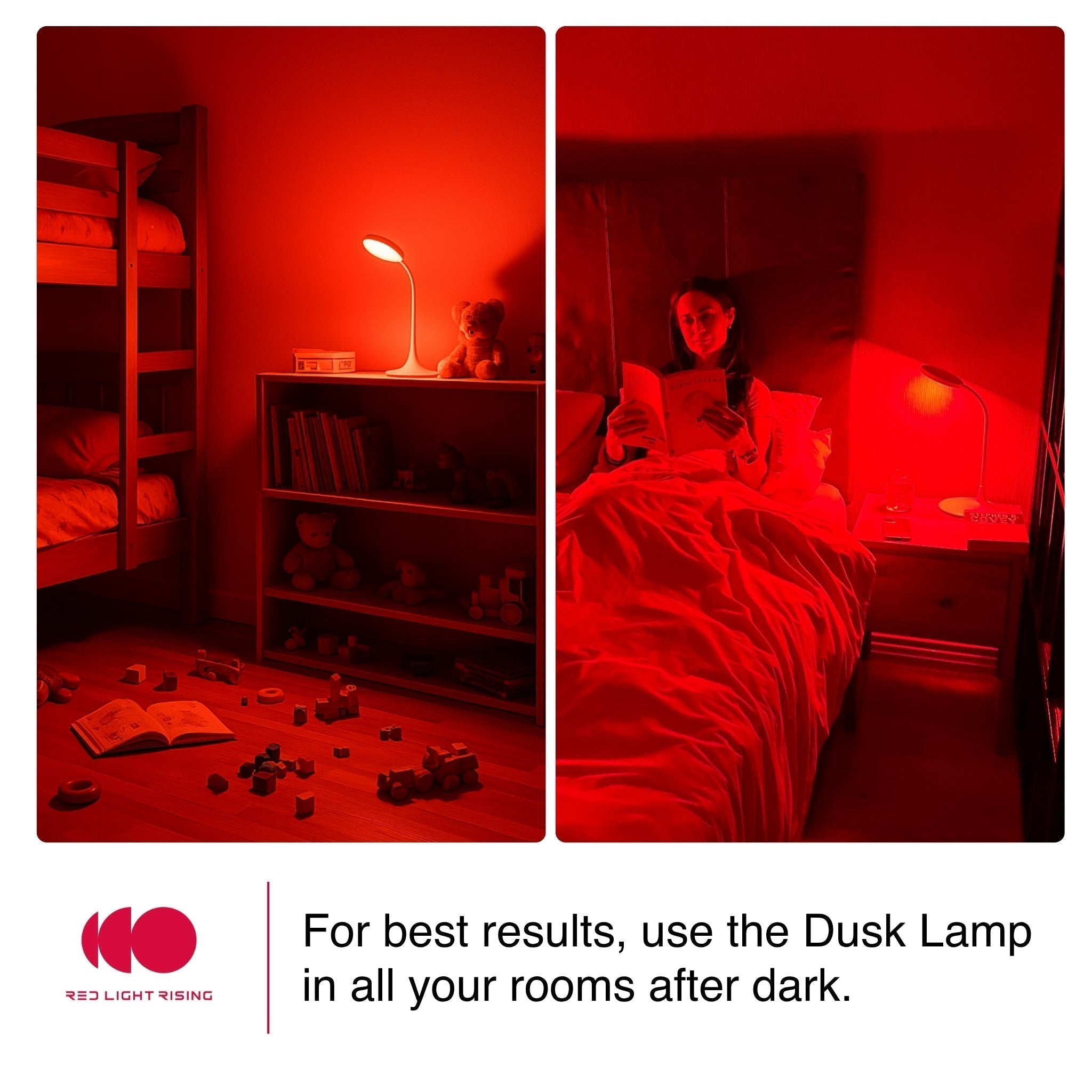 Velvet Dusk Lampe Rødt Lys Natlampe til Hyggelige Aftener