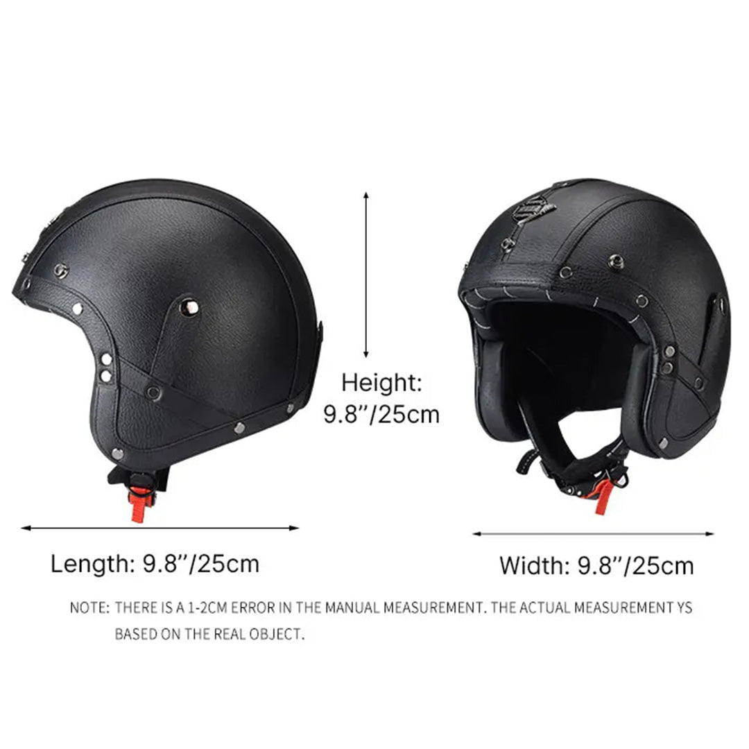 Astra Heritage Open Face Motorcycle Helmet DOT and ECE Certified