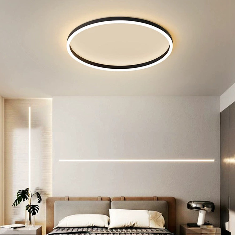 Velora Ring LED Ceiling Light Dimmable Black White Gold