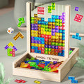 TerraTrix Eco-Friendly Wooden Tetris Puzzle Board for Kids and Adults