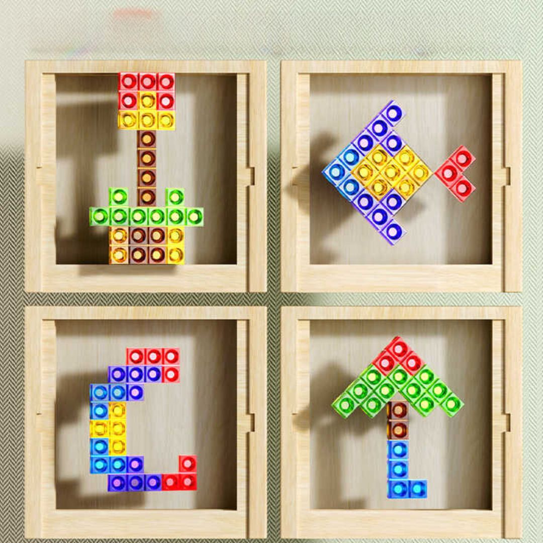 TerraTrix Eco-Friendly Wooden Tetris Puzzle Board for Kids and Adults