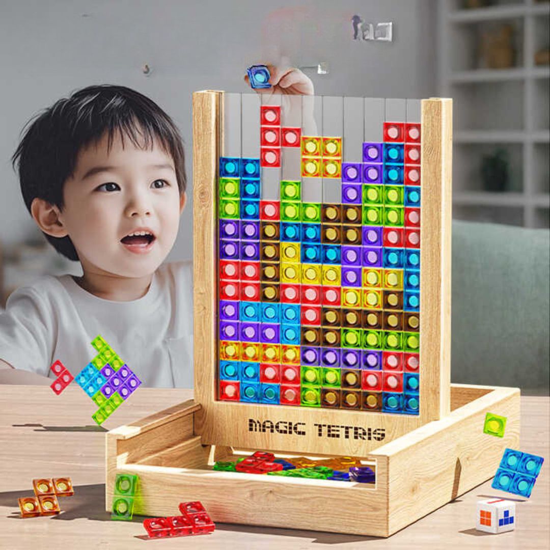 GreenBlock Gioco di Puzzle in Legno Tetris per Bambini e Adulti