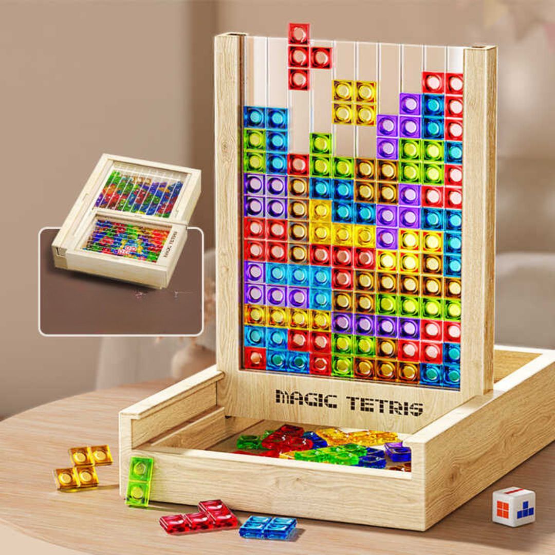 GreenBlock Gioco di Puzzle in Legno Tetris per Bambini e Adulti