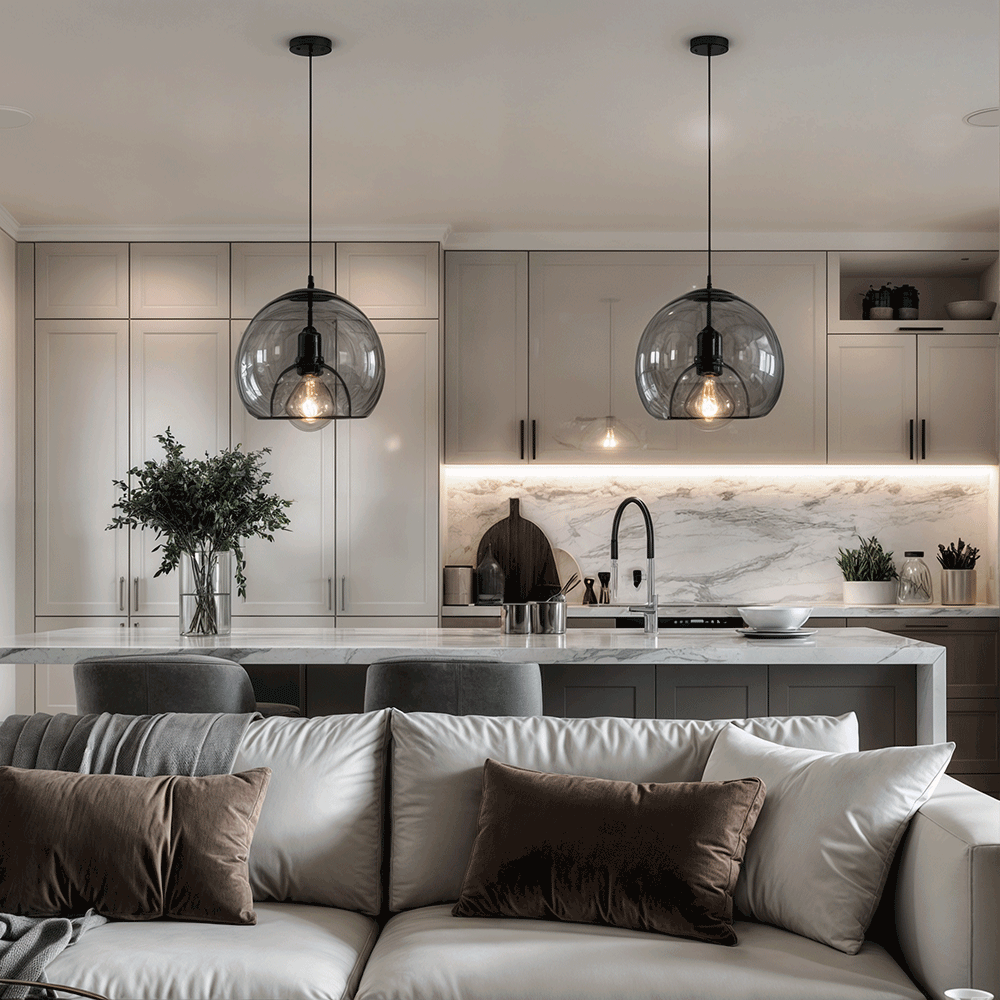 Aurea Glas-Pendelleuchten für moderne Innenräume – Beleuchten Küchen und Badezimmer