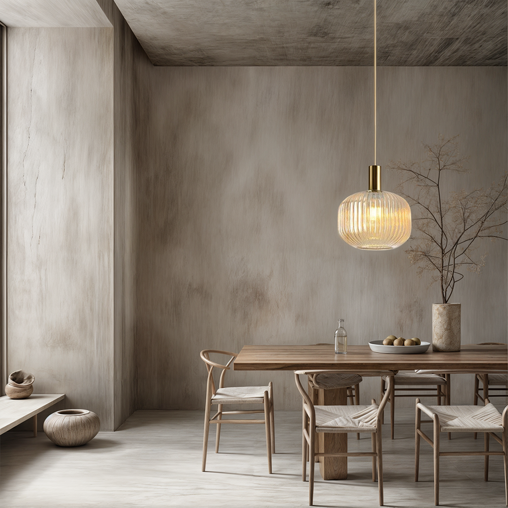 Astrae Nordic Fluted Glass Pendant Lights for Modern Rooms