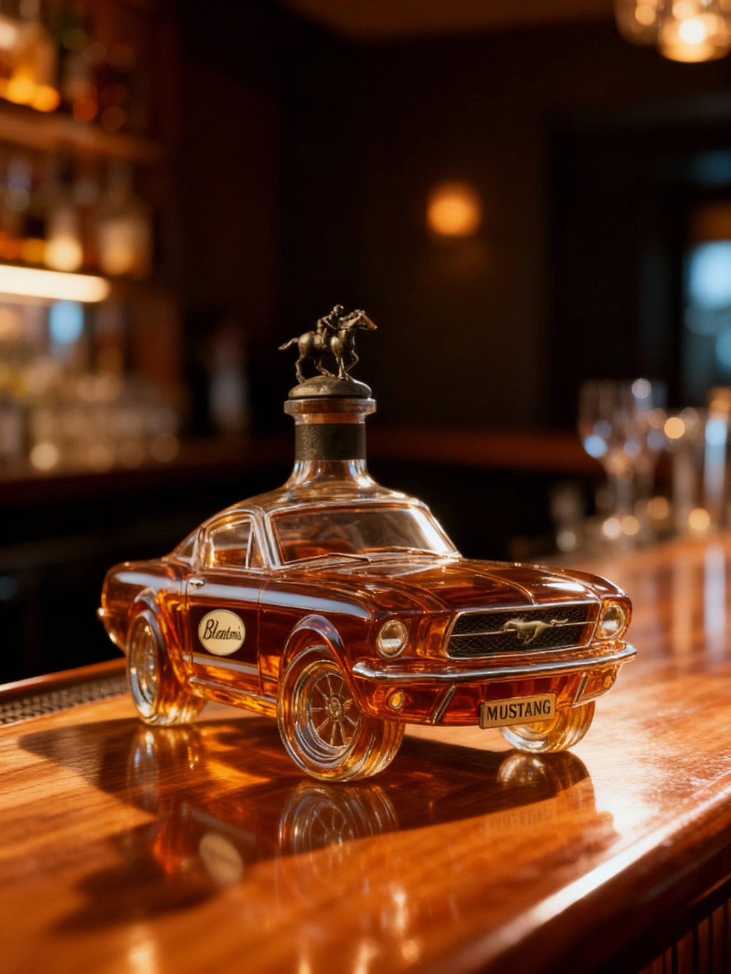 NovaCrest Stallion Inspired 3D Glass Whiskey Decanter For Home Bar