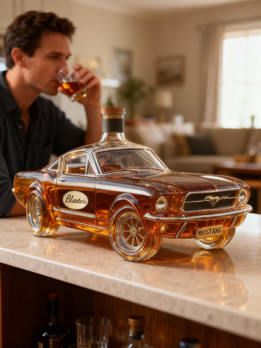 NovaCrest Stallion Inspired 3D Glass Whiskey Decanter For Home Bar