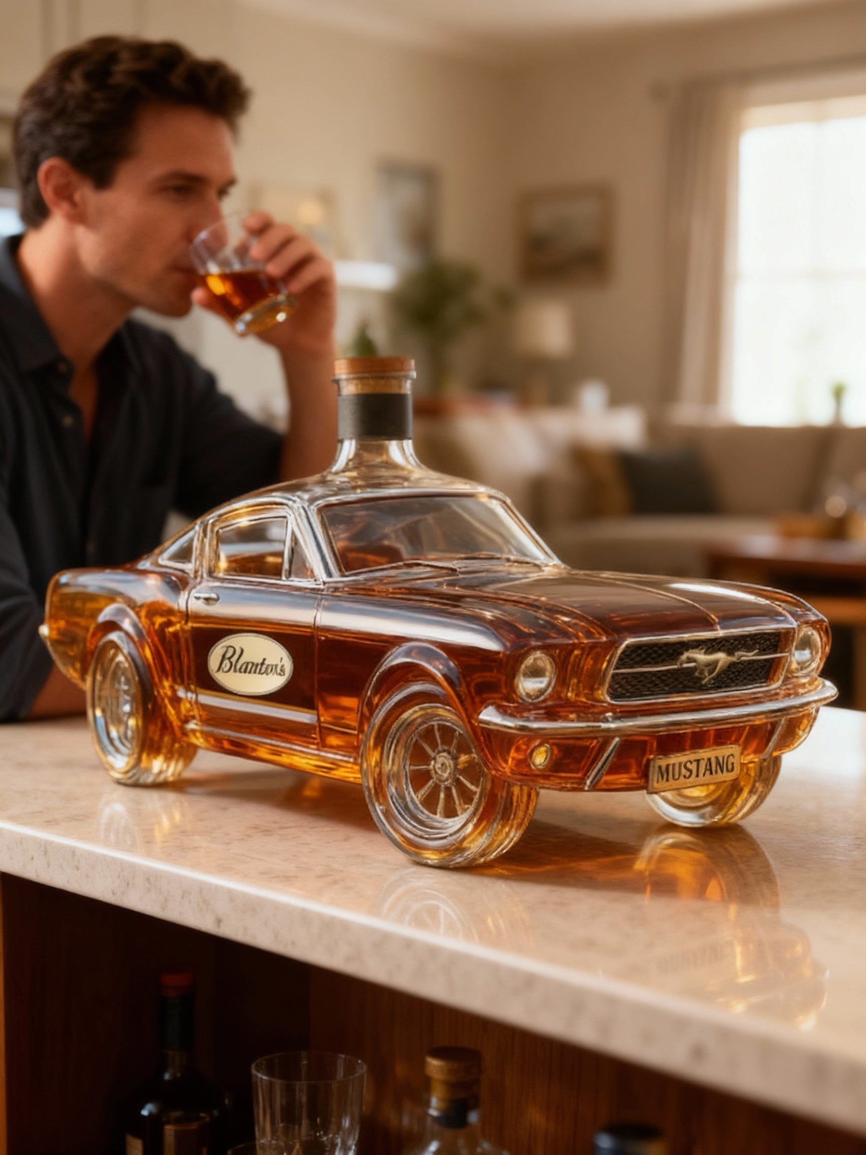 NovaCrest Stallion Inspired 3D Glass Whiskey Decanter For Home Bar
