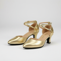 Chic Mid Height Heels With PU Leather Upper And Rubber Outsole