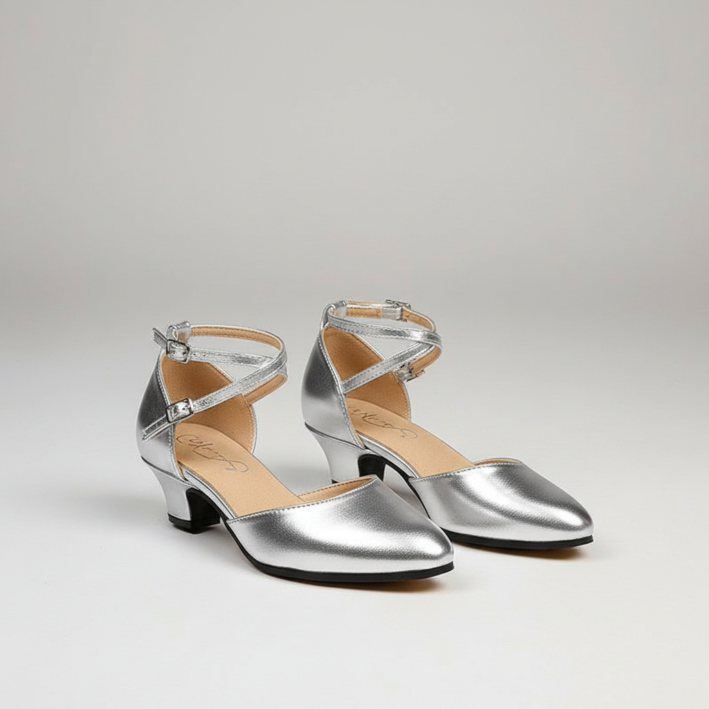 Chic Mid Height Heels With PU Leather Upper And Rubber Outsole