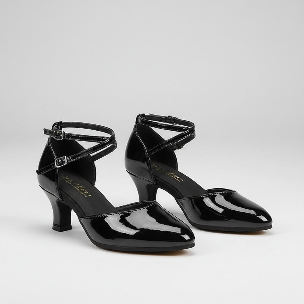 Chic Mid Height Heels With PU Leather Upper And Rubber Outsole