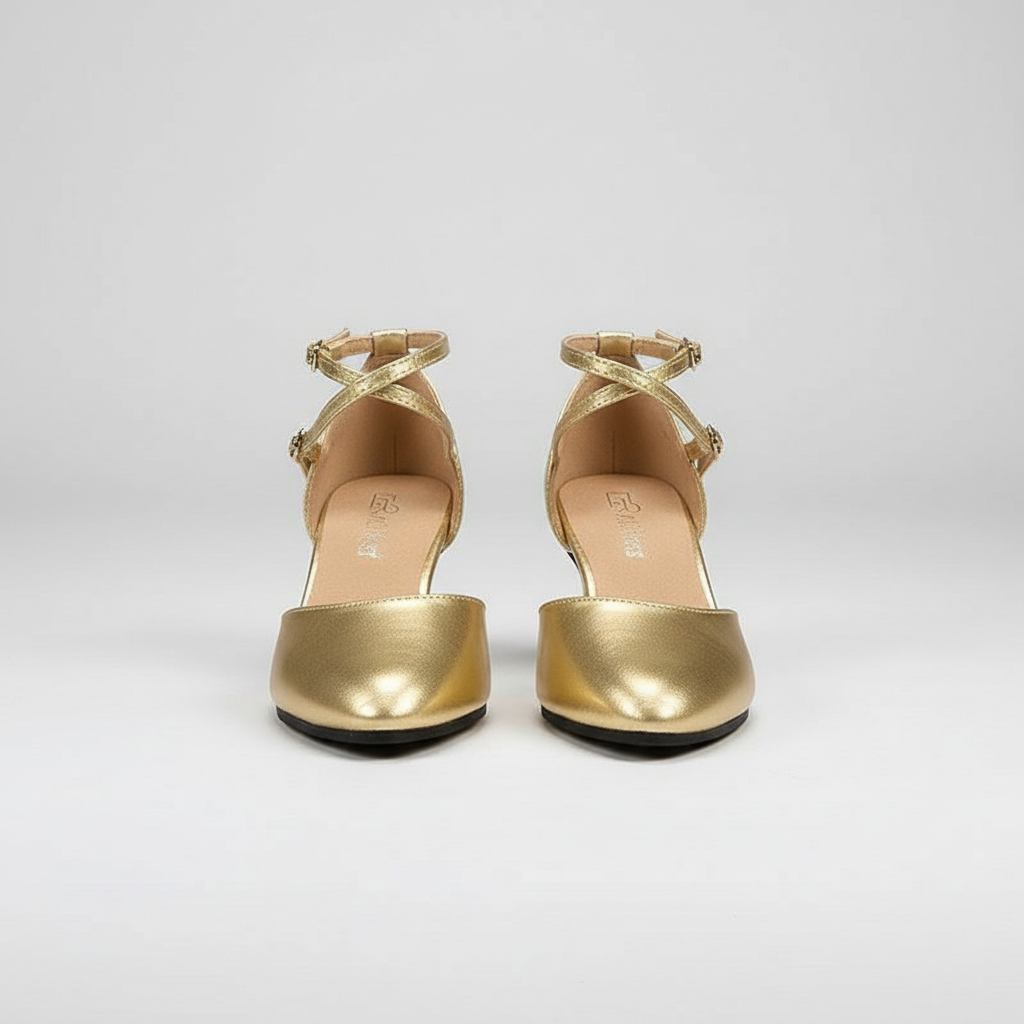 Chic Mid Height Heels With PU Leather Upper And Rubber Outsole