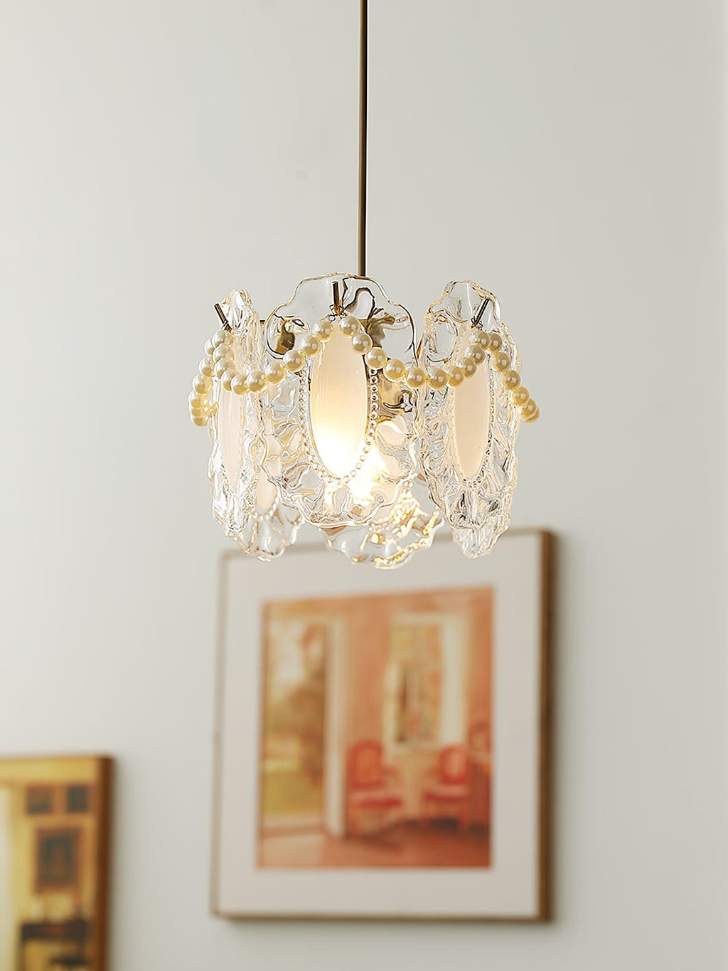 لوستر شیشه‌ای گل‌دار با سازگاری LED الهام‌گرفته از طبیعت