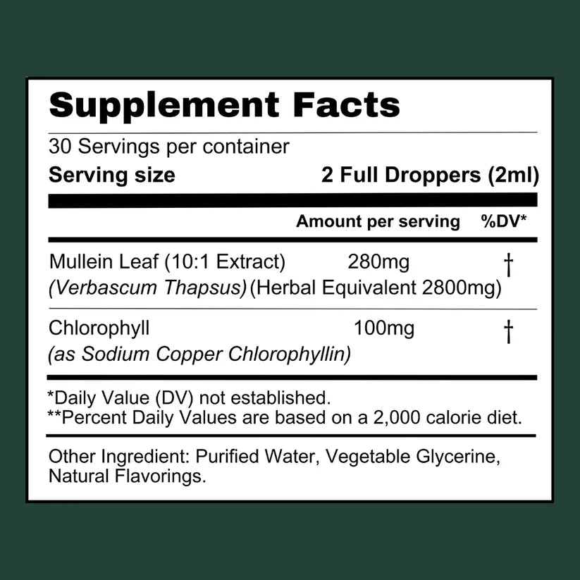 Mullein + Chlorophyll | Natural lung detox - Clean your lungs naturally