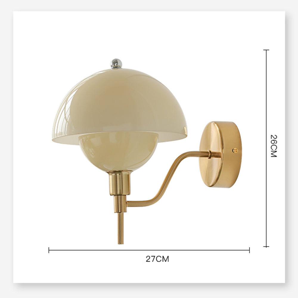 Nástěnné světlo Aurelia Cream Mushroom do chodby s teplým světlem