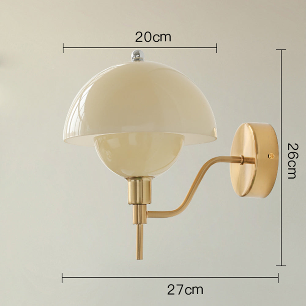 Nástěnné světlo Aurelia Cream Mushroom do chodby s teplým světlem