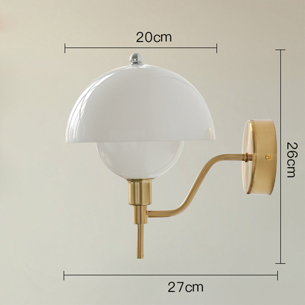 Nástěnné světlo Aurelia Cream Mushroom do chodby s teplým světlem