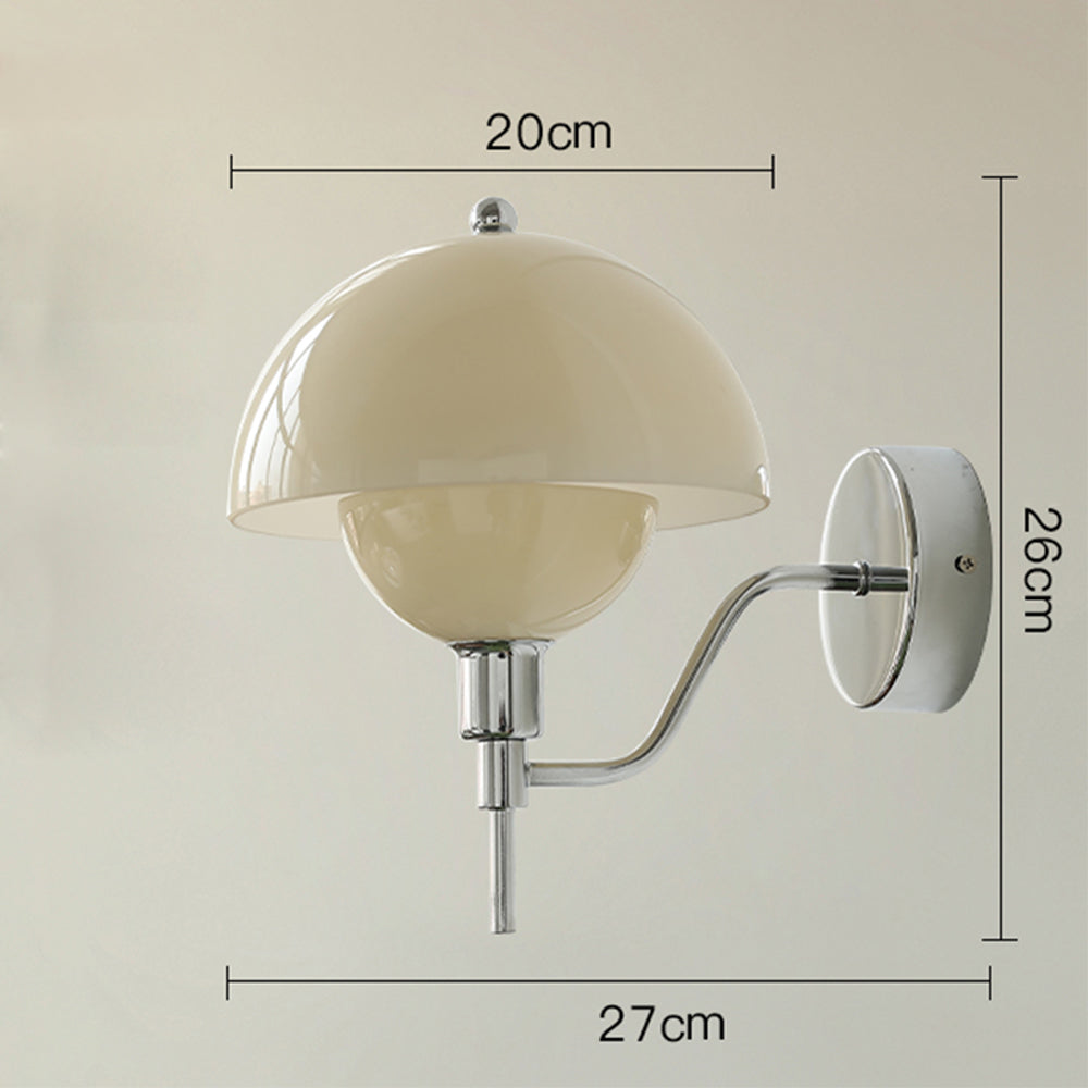 Nástěnné světlo Aurelia Cream Mushroom do chodby s teplým světlem