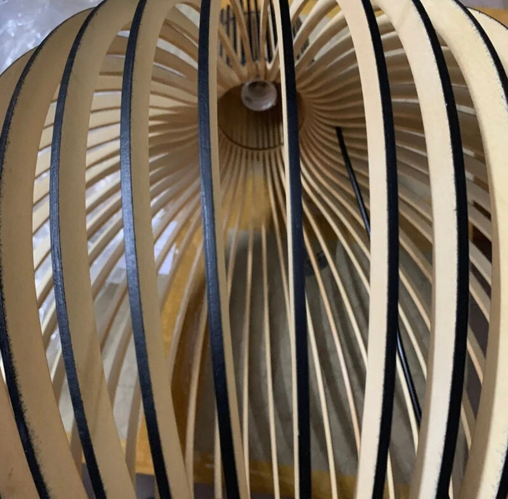 Handcrafted Vintage Wicker Pendant Light with Round Canopy and LED E27