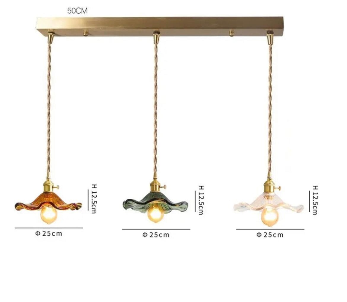 Lámparas colgantes de vidrio Lyra con forma de flor para decoración nórdica en sala de estar