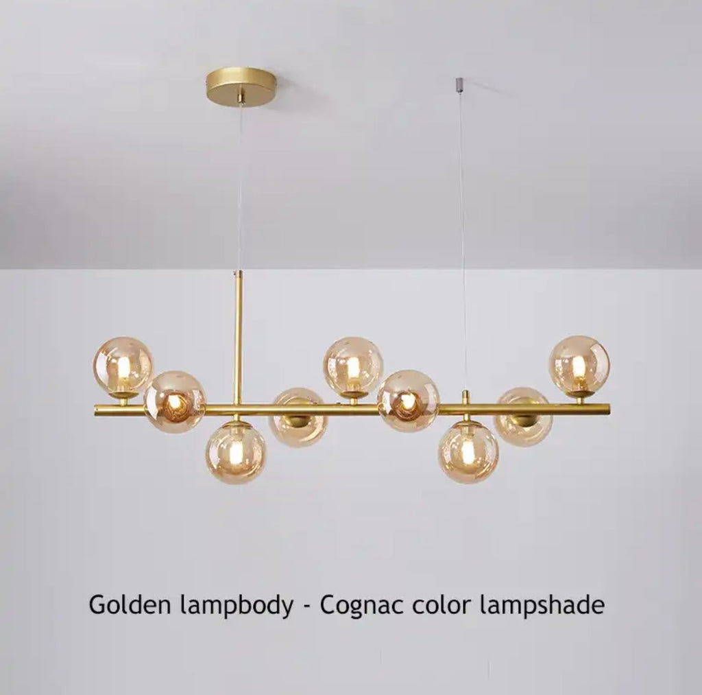 NovaBean Moderne LED Lysekrone med Glassten og Jern