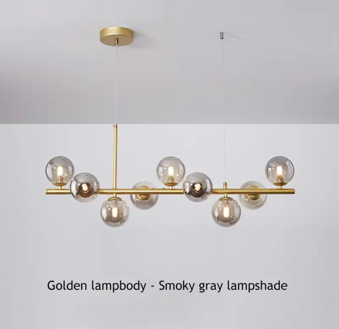NovaBean Moderne LED Lysekrone med Glassten og Jern