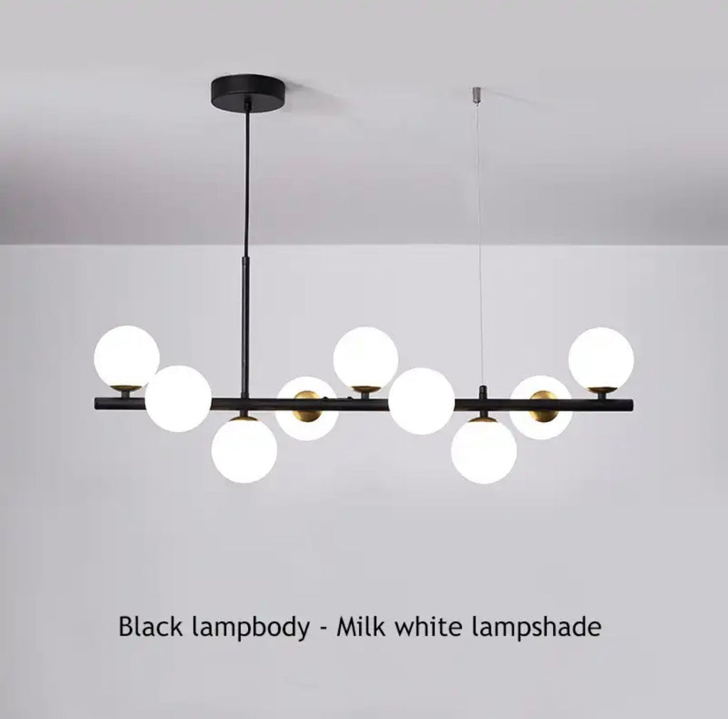 NovaBean Moderne LED Lysekrone med Glassten og Jern