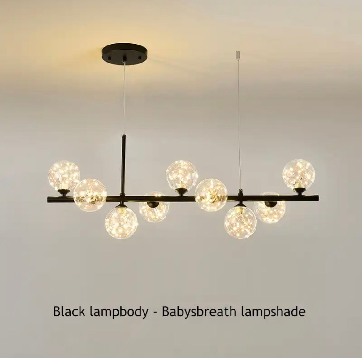 NovaBean Moderne LED Lysekrone med Glassten og Jern