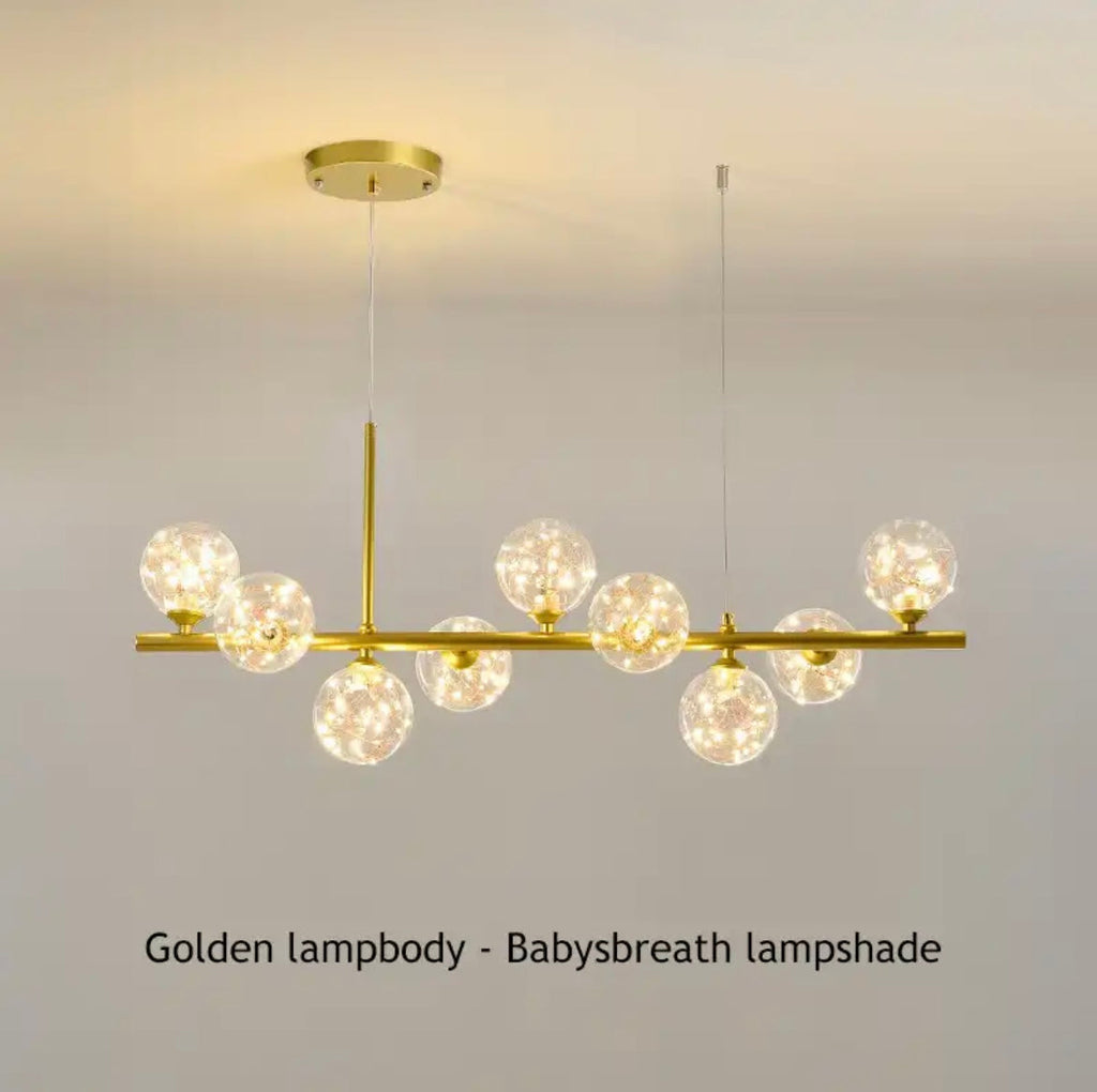 NovaBean Moderne LED Lysekrone med Glassten og Jern
