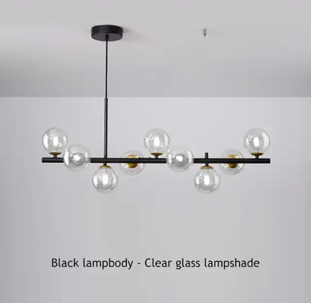 NovaBean Moderne LED Lysekrone med Glassten og Jern