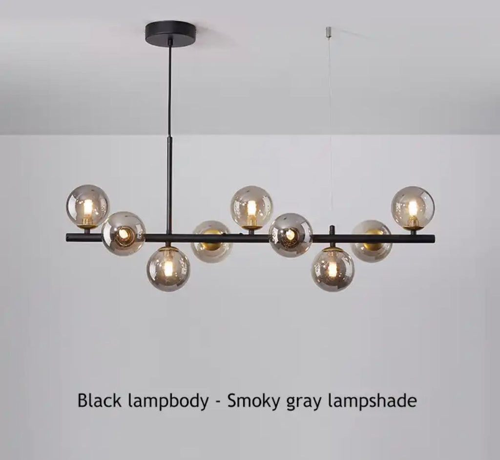 NovaBean Moderne LED Lysekrone med Glassten og Jern