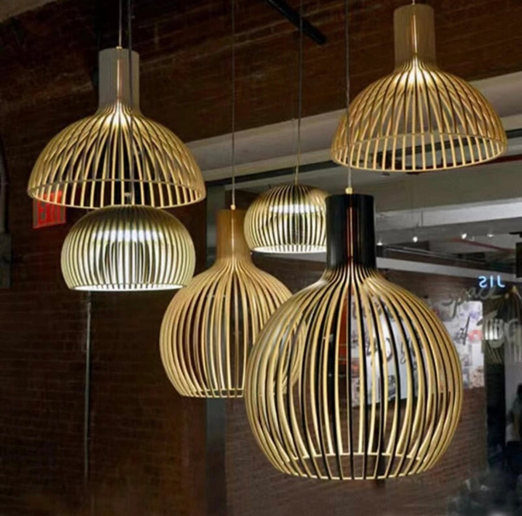 Handcrafted Vintage Wicker Pendant Light with Round Canopy and LED E27