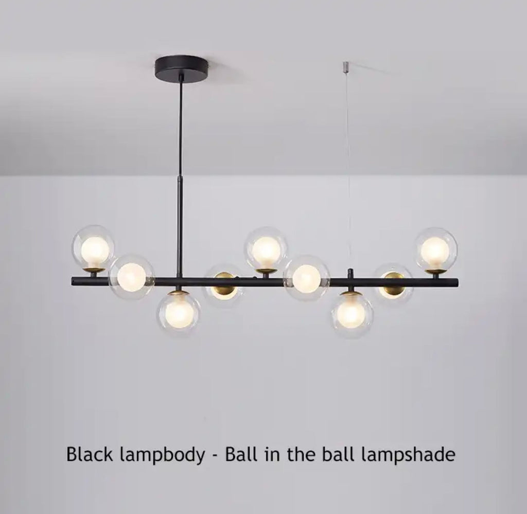 NovaBean Moderne LED Lysekrone med Glassten og Jern