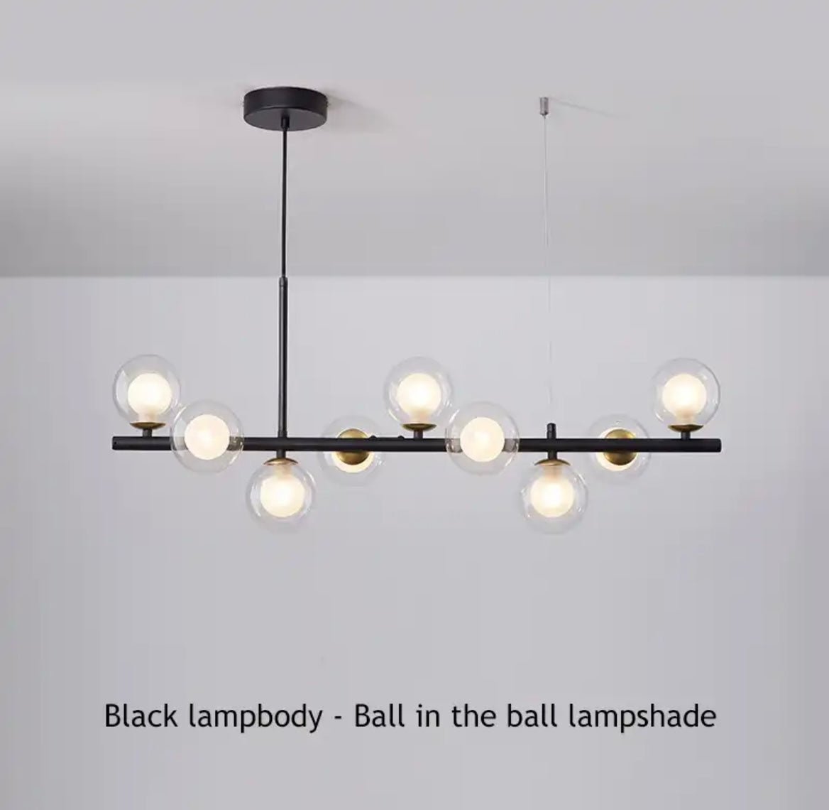 NovaBean Moderne LED Lysekrone med Glassten og Jern