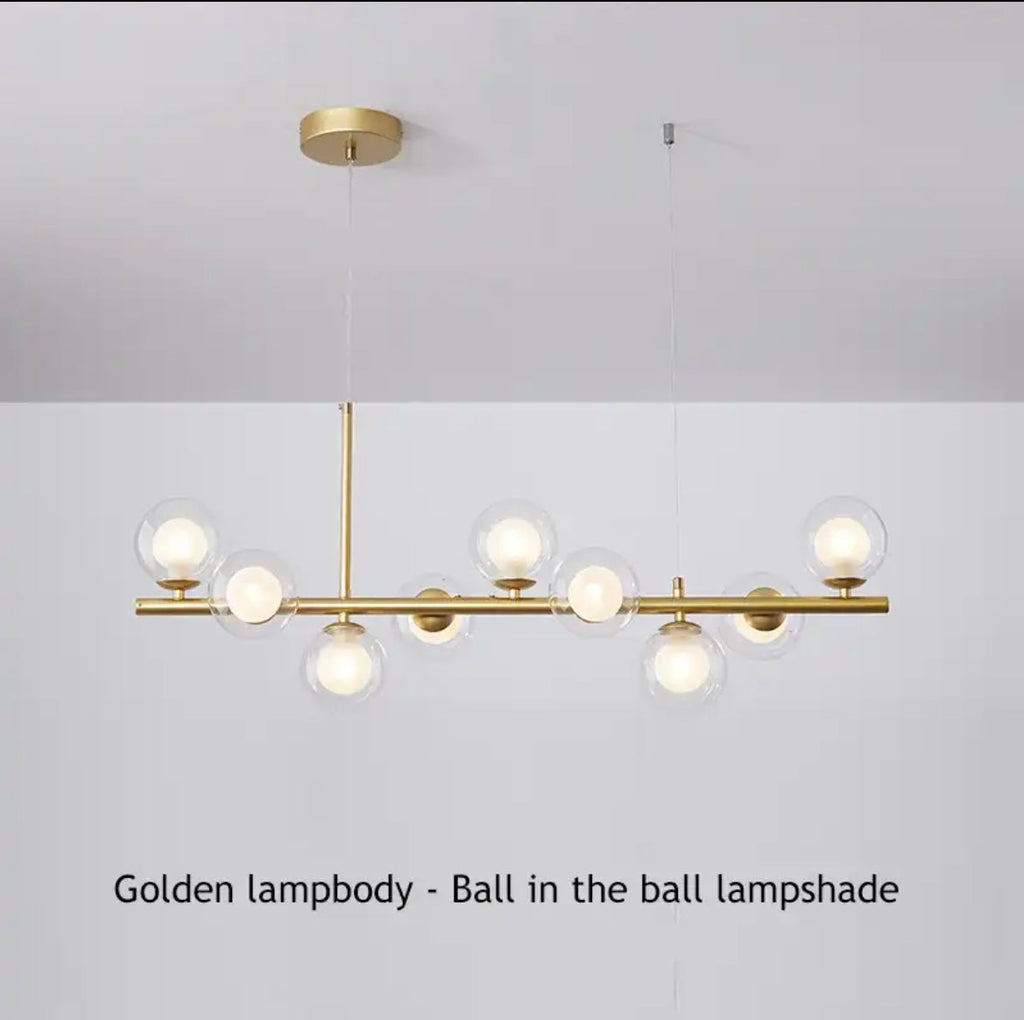 NovaBean Moderne LED Lysekrone med Glassten og Jern