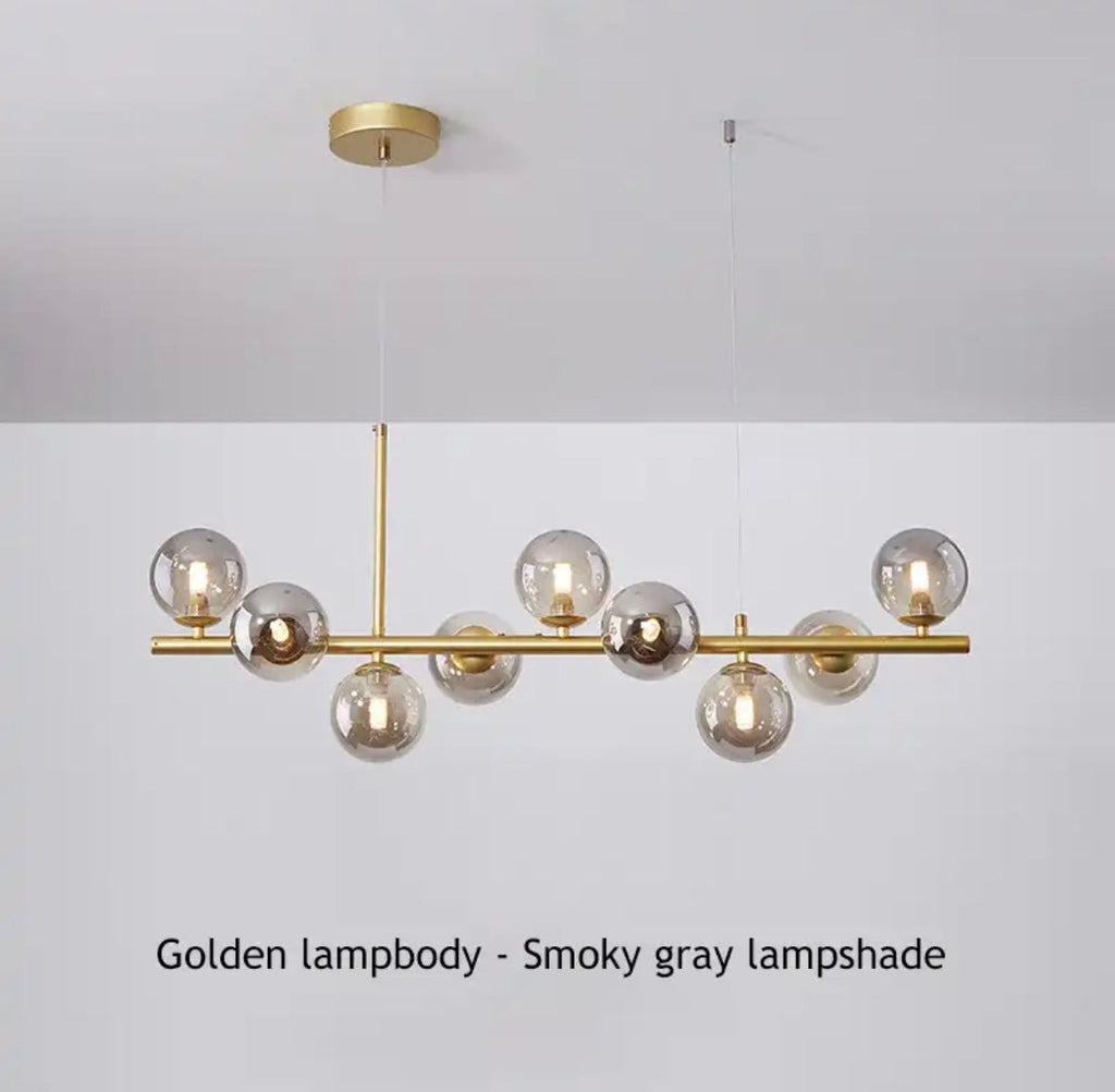 NovaBean Moderne LED Lysekrone med Glassten og Jern