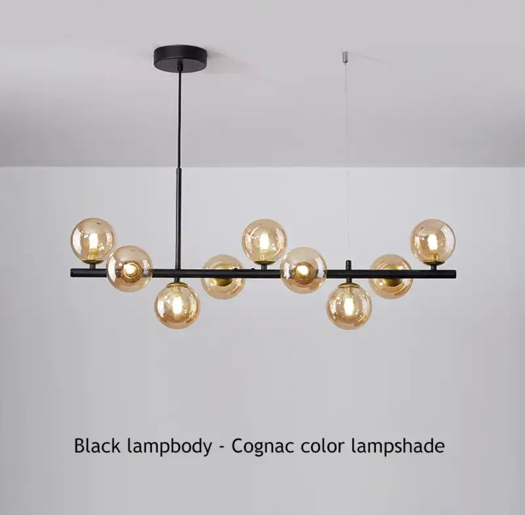 NovaBean Moderne LED Lysekrone med Glassten og Jern