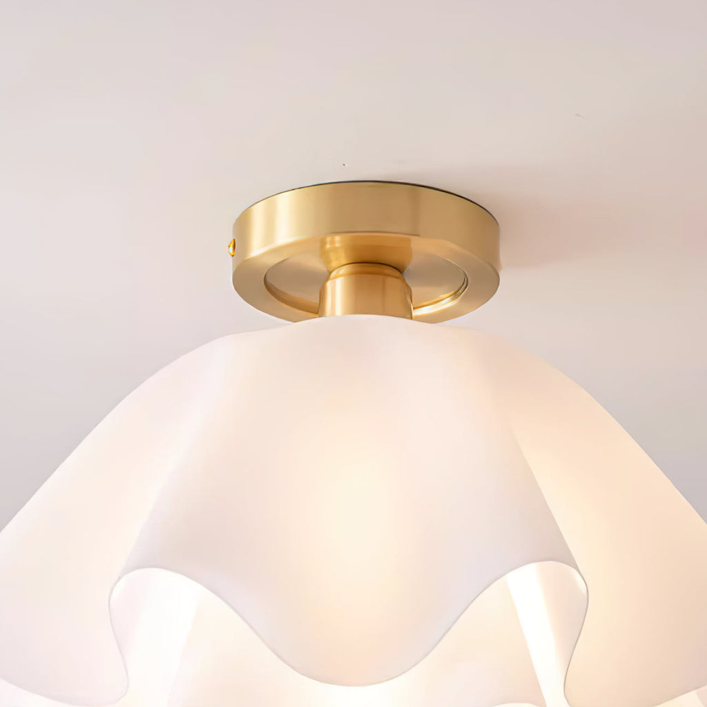 Lyren Folded Ceiling Light With Copper Base For Modern Living Rooms