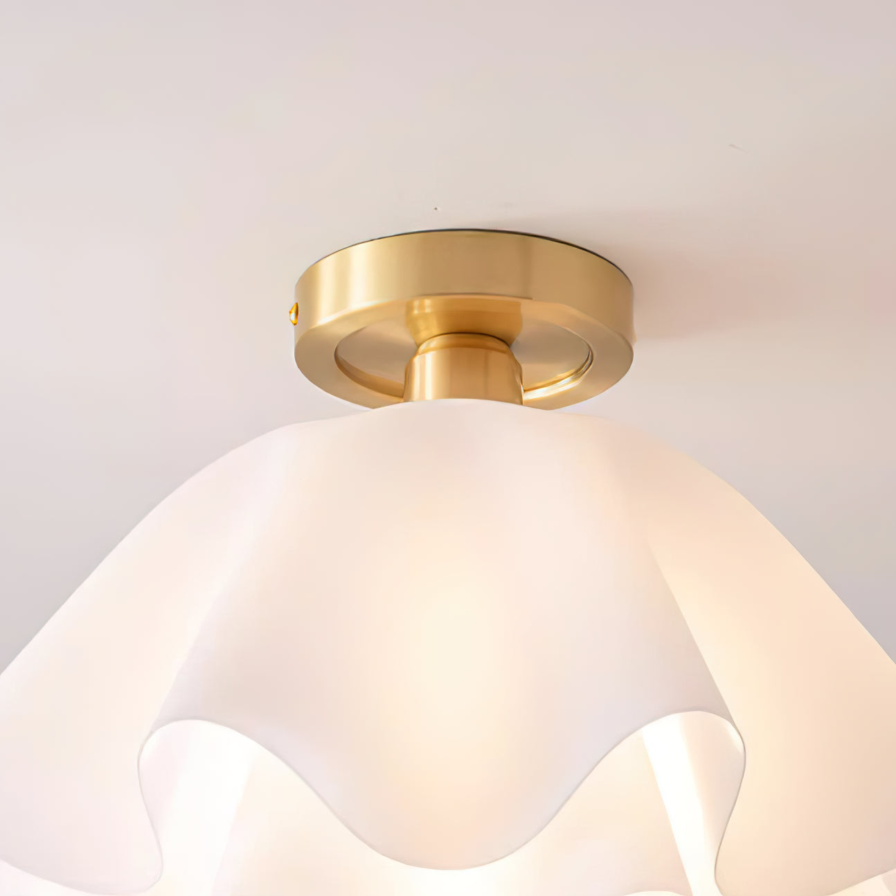 Lyren Folded Ceiling Light With Copper Base For Modern Living Rooms